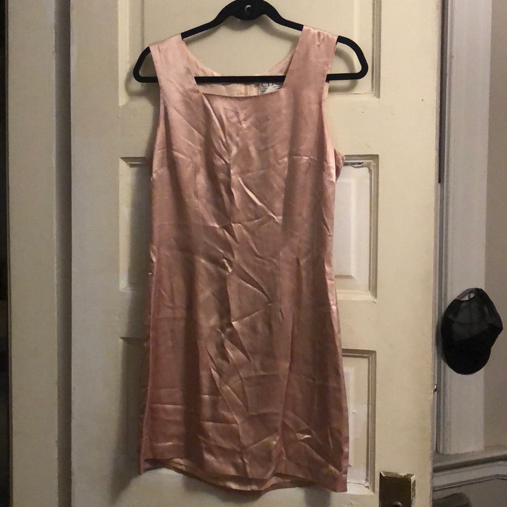Vintage Blush Satin Dress